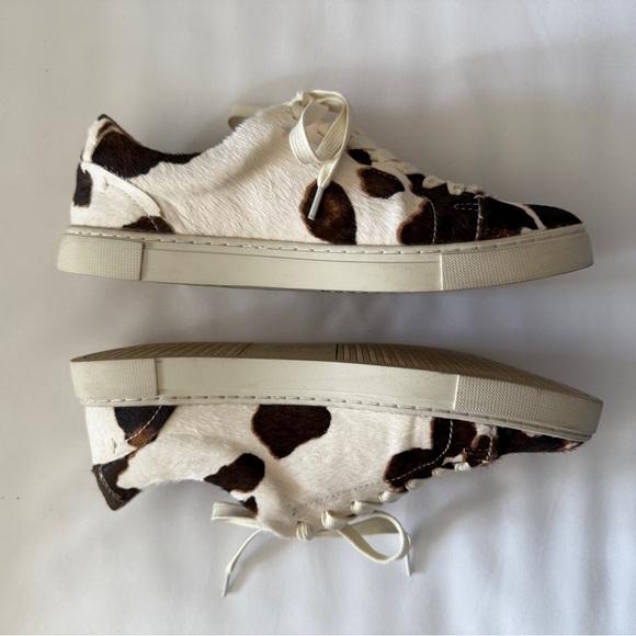 FRYE Ivy Low Lace Calf Hair Cow Print Sneaker Cowboy Chic Western Vibe - Picture 5 of 9